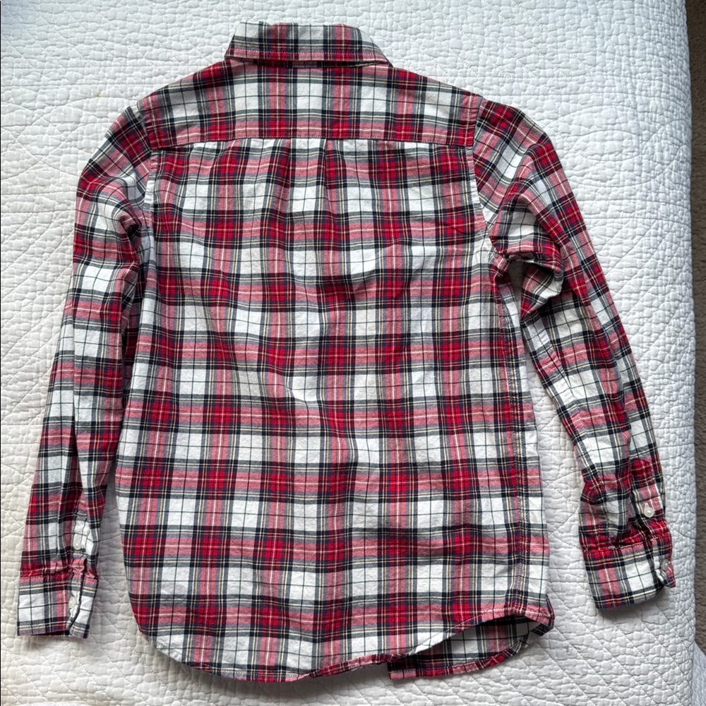Janie and Jack Red and White Plaid Bits shirt - Picture 4 of 5